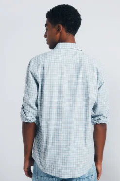 Camisa cuadros algodón slub