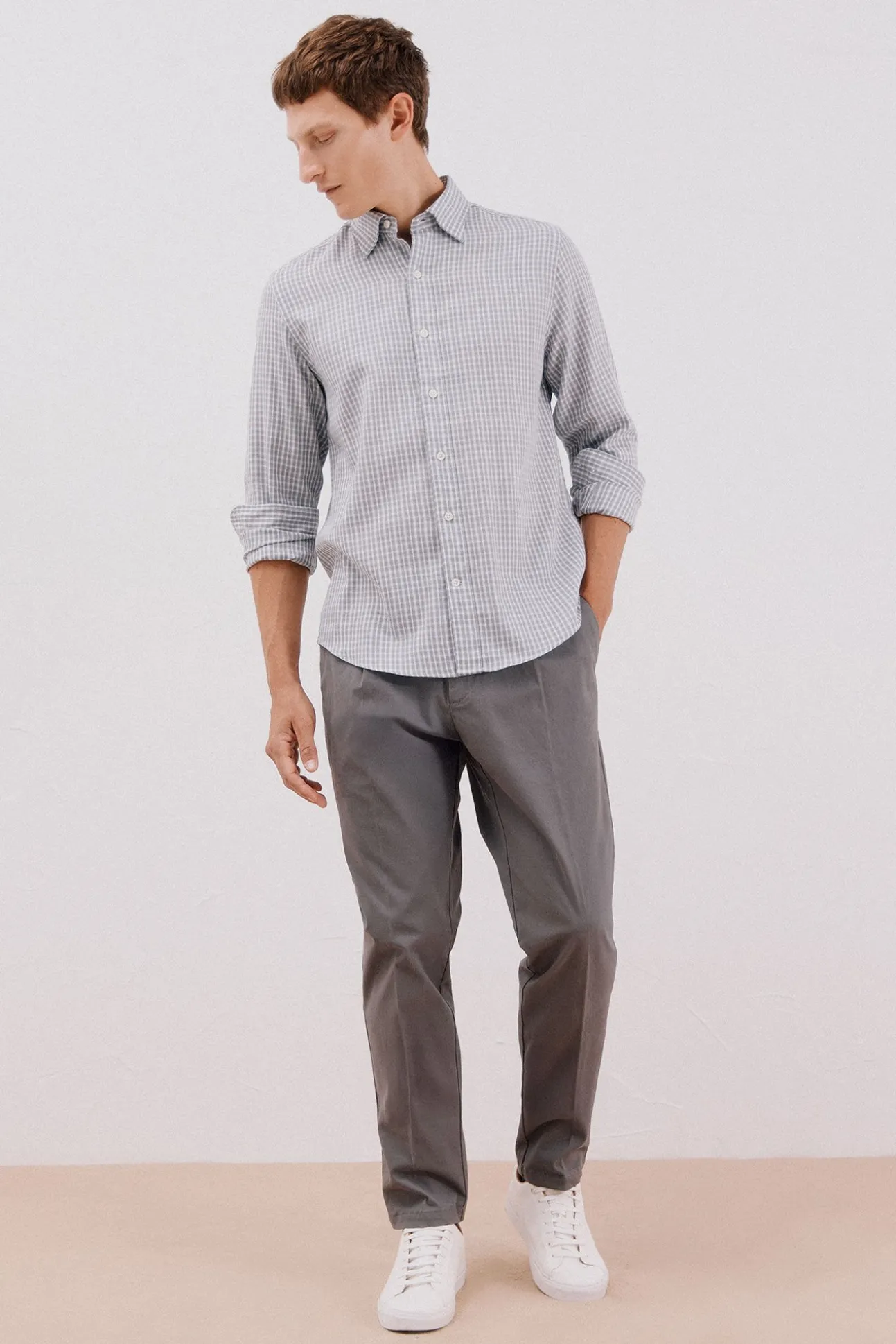 Camisa cuadros algodón tencel