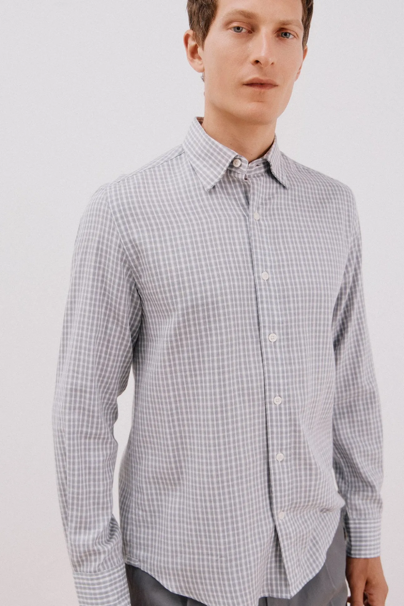 Camisa cuadros algodón tencel