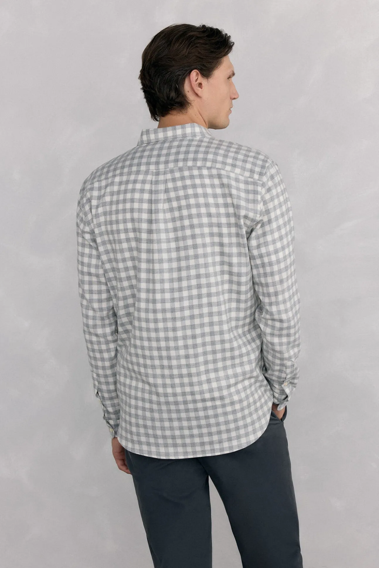 Camisa cuadros franela tejido italiano