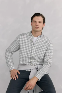 Camisa cuadros franela tejido italiano