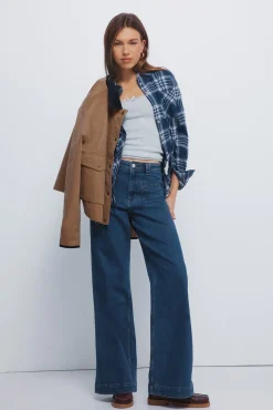 Camisa cuadros lurex bolsillo