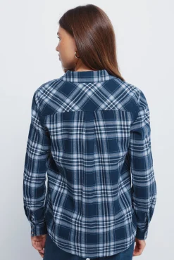 Camisa cuadros lurex bolsillo