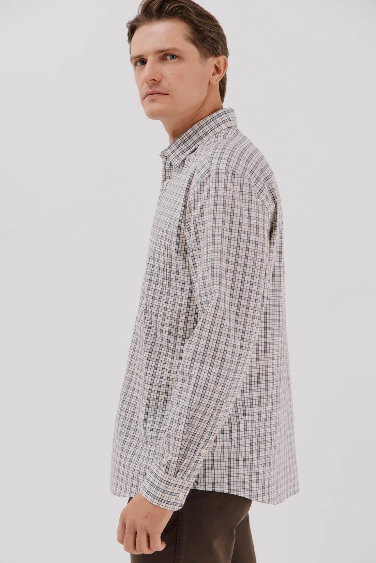 Camisa cuadros popelín