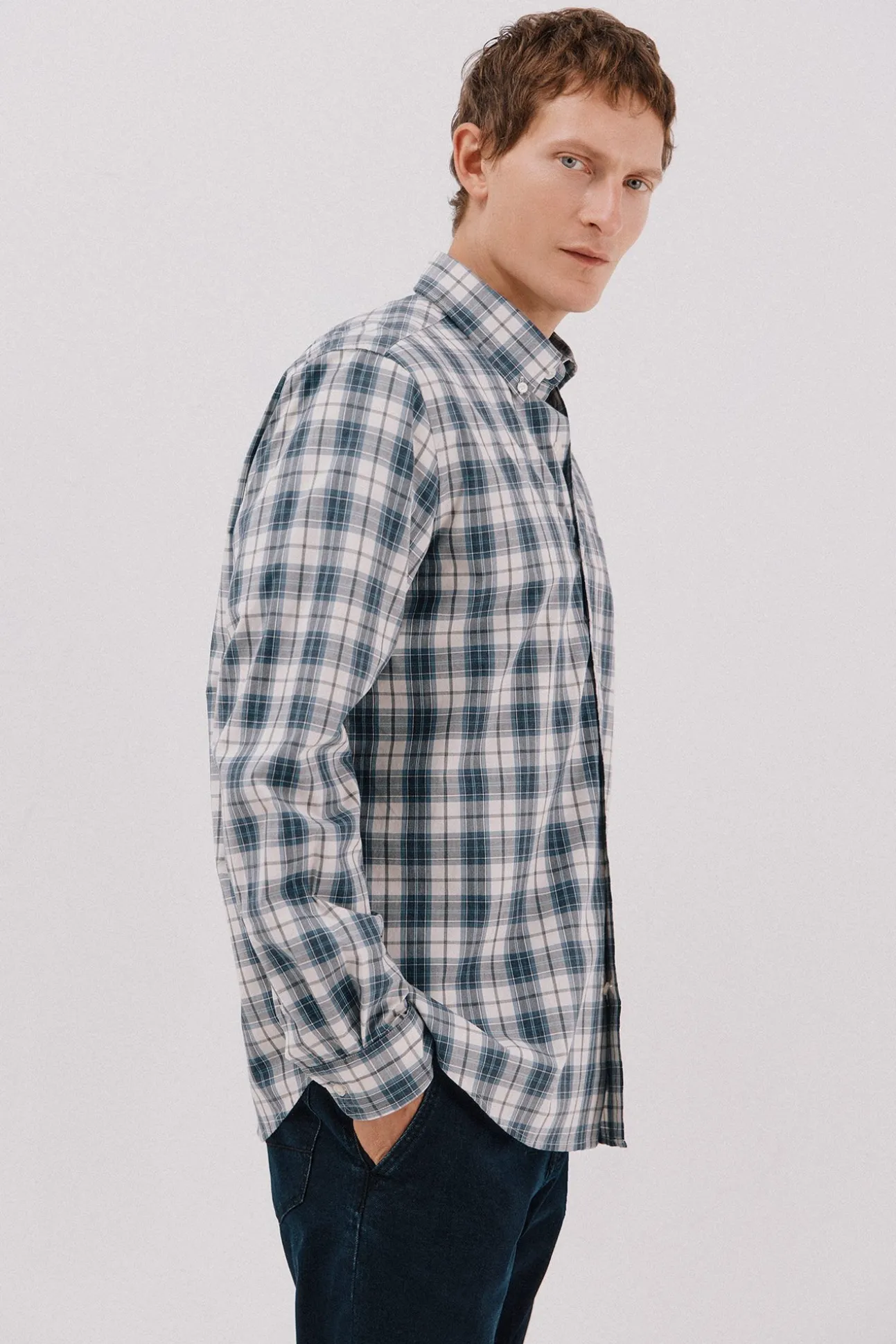 Camisa cuadros popelín