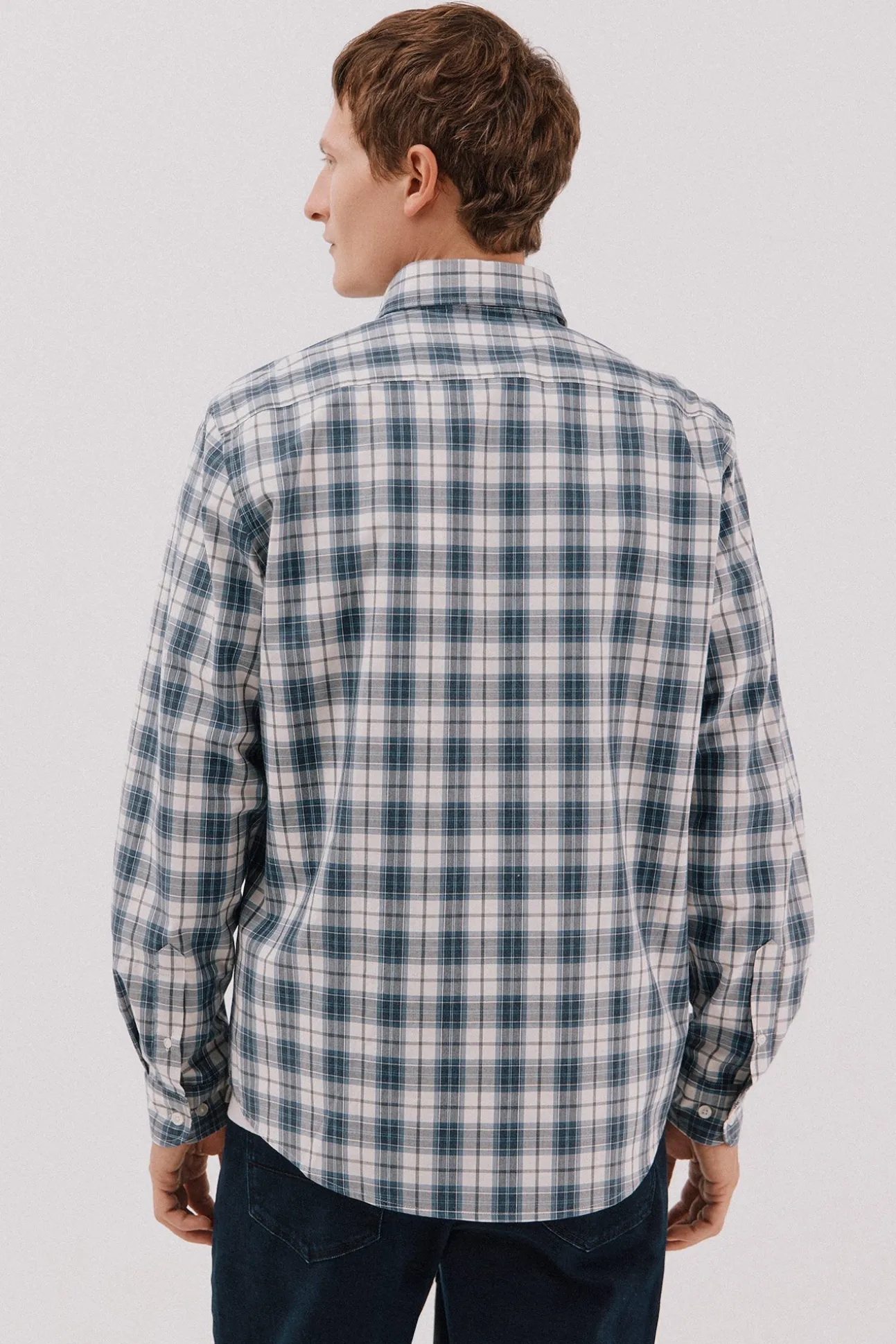 Camisa cuadros popelín