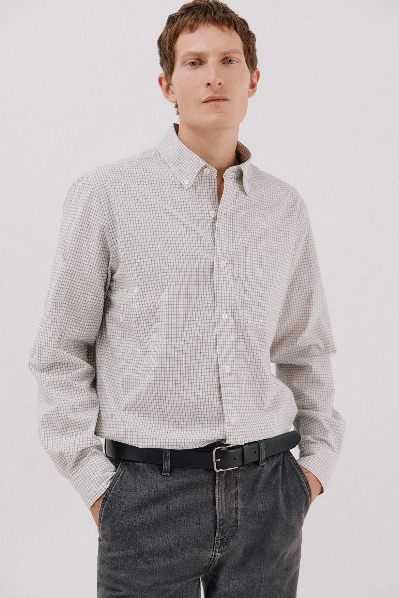 Camisa cuadros popelín