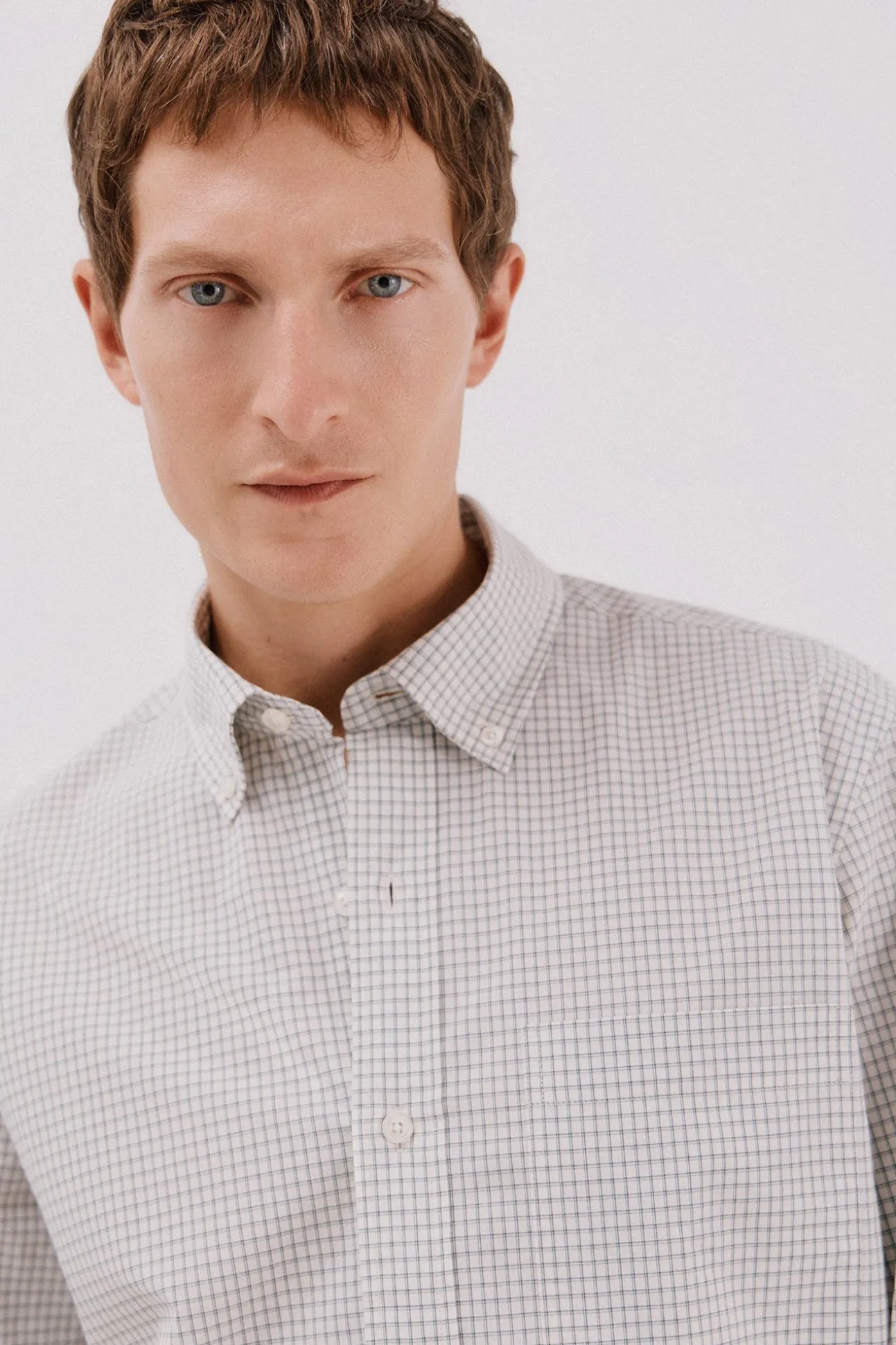 Camisa cuadros popelín