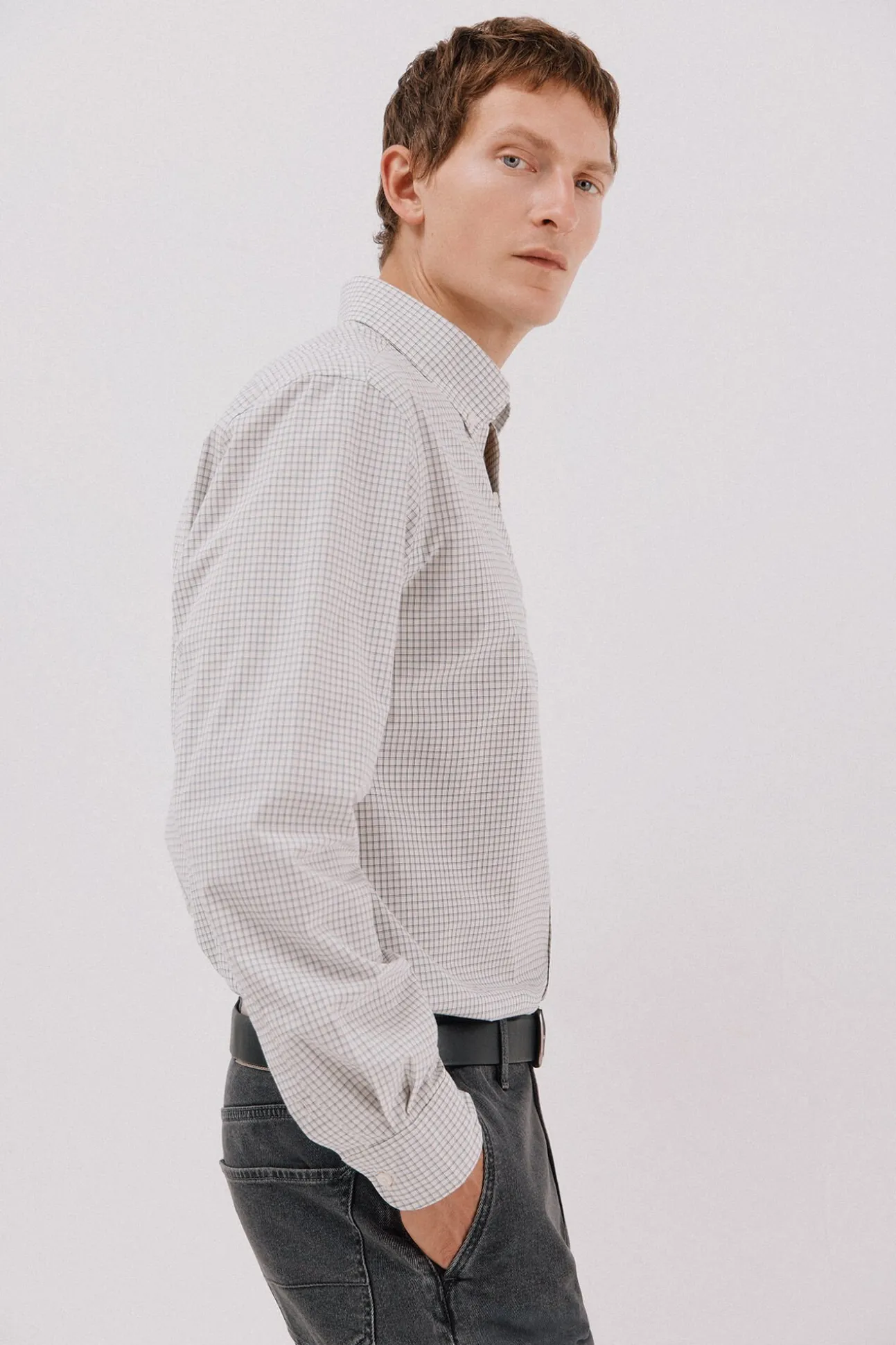 Camisa cuadros popelín