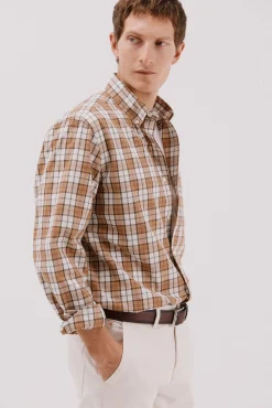 Camisa cuadros popelín