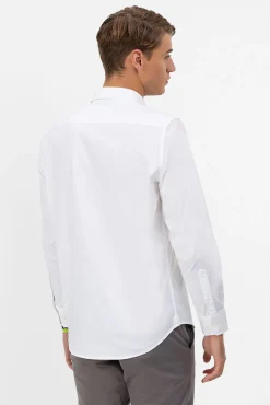 Camisa cuello italiano popelin elastico