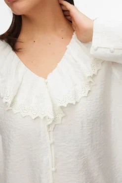 Camisa de cuello volante talla grande