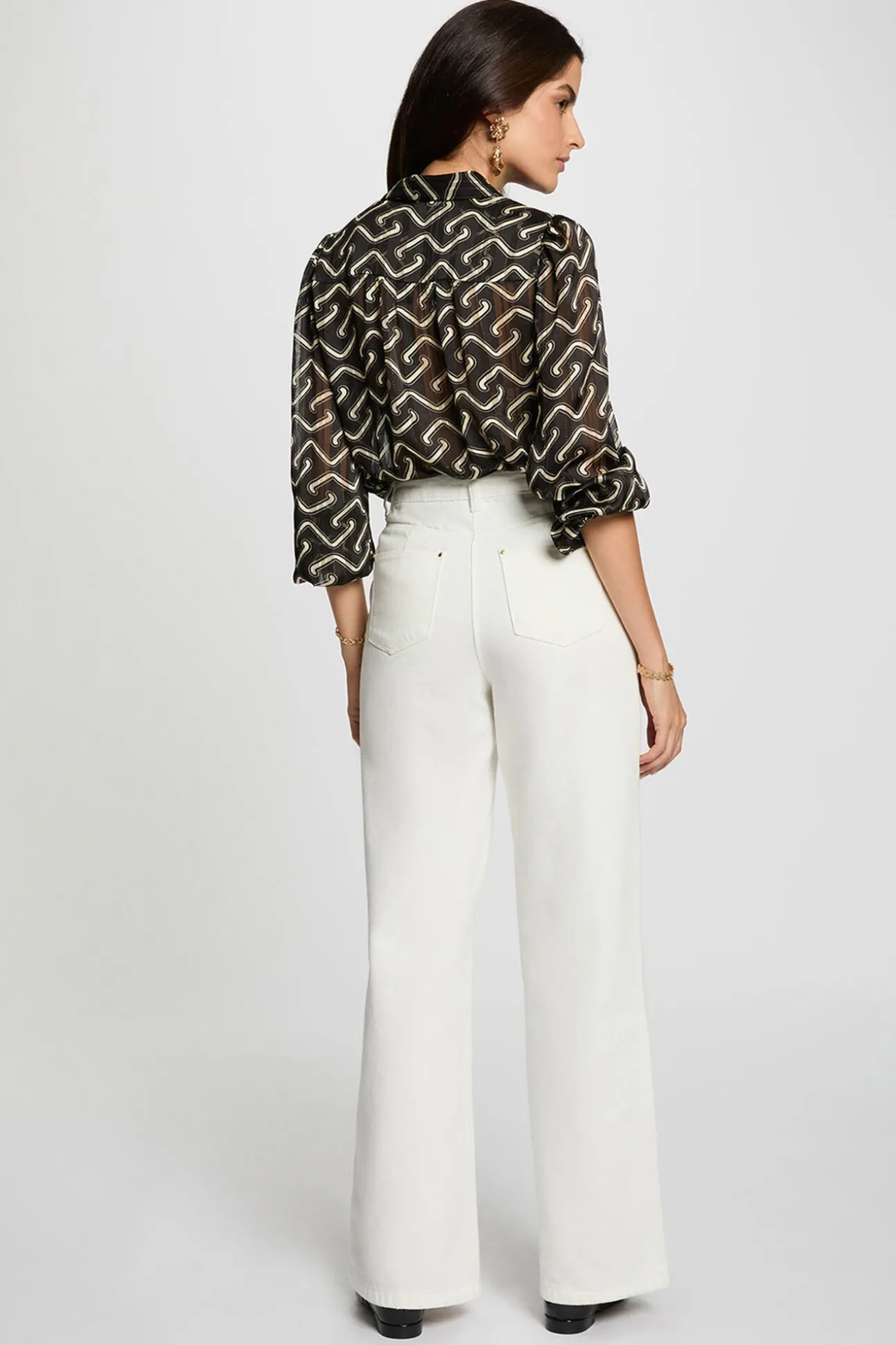 Camisa de gasa estampada