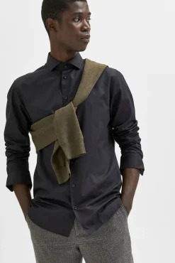 Camisa de manga larga de vestir 100% algodón