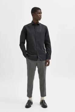 Camisa de manga larga de vestir 100% algodón