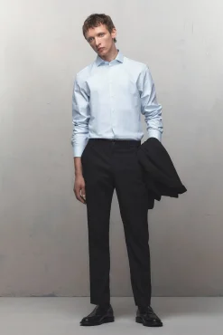 Camisa de manga larga de vestir 100% algodón