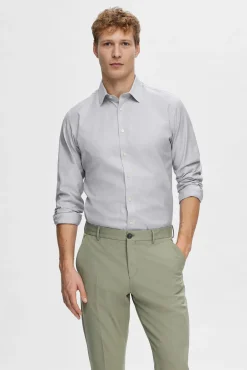 Camisa de manga larga de vestir 100% algodón