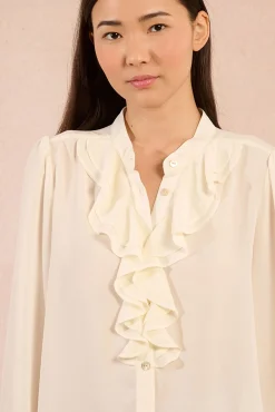 Camisa de manga larga detalle volantes