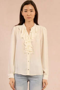 Camisa de manga larga detalle volantes