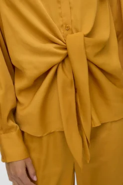 Camisa de manga larga satinada