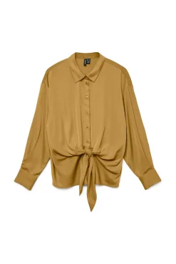 Camisa de manga larga satinada