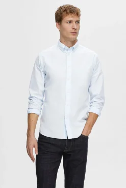 Camisa de manga larga Slim Fit confeccionada con algodón reciclado