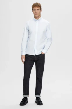 Camisa de manga larga Slim Fit confeccionada con algodón reciclado