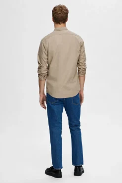 Camisa de manga larga Slim Fit confeccionada con algodón reciclado