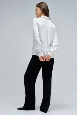 Camisa de satén en tweed