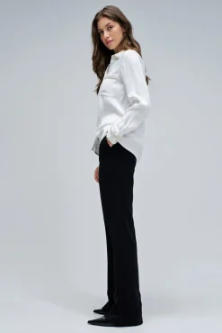 Camisa de satén en tweed