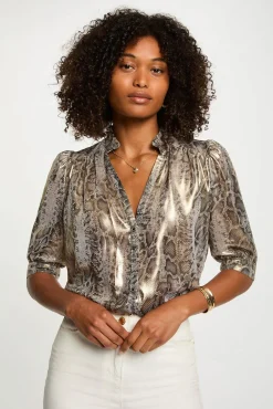 Camisa entallada mangas abullonadas