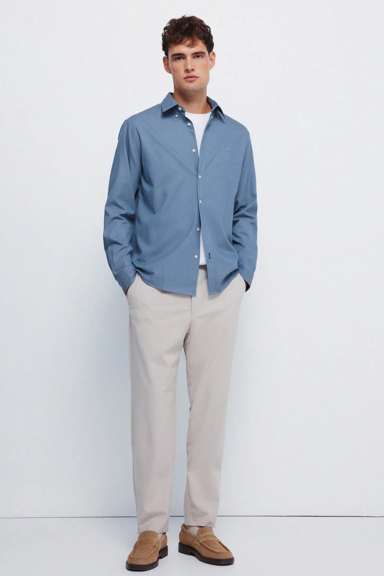 Camisa estructura bicolor