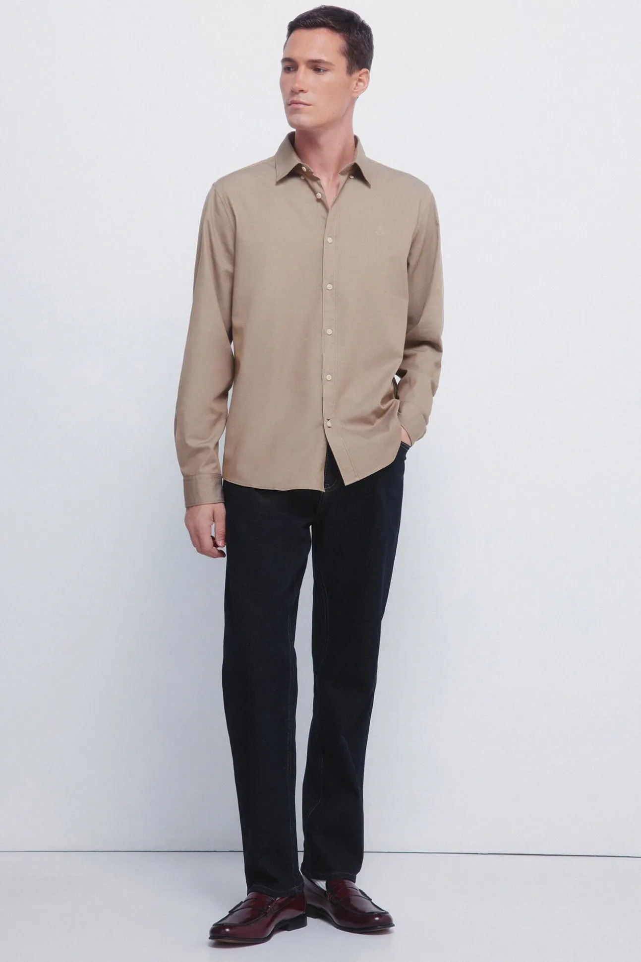 Camisa estructura bicolor