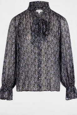 Camisa fluida con cuello en v