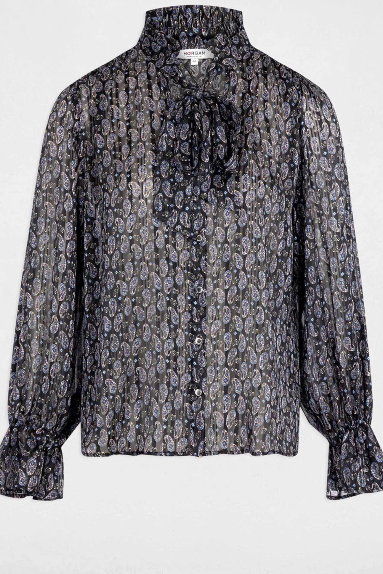 Camisa fluida con cuello en v