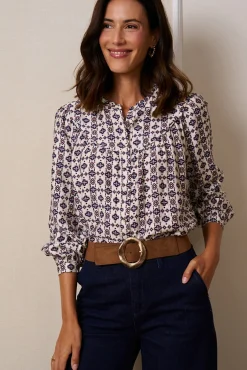 Camisa geométrica Lila