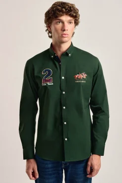 Camisa hombre Valecuatro verde modelo caballos