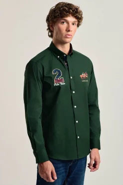 Camisa hombre Valecuatro verde modelo caballos