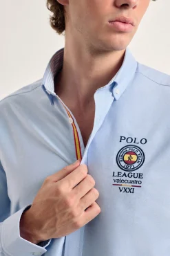Camisa hombre Valecuatro celeste España