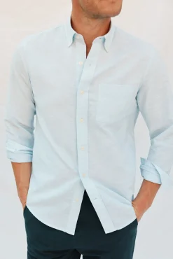 Camisa lino algodón liso