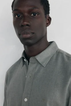 Camisa lisa melange Tencel