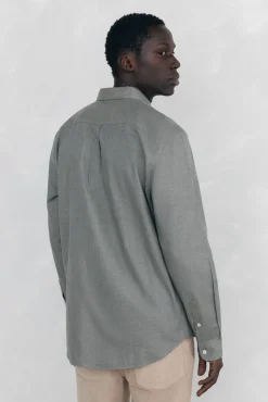 Camisa lisa melange Tencel