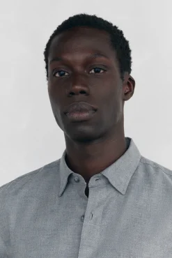 Camisa lisa melange Tencel