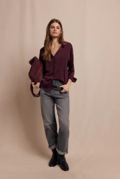 Camisa lisa satinada