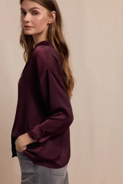 Camisa lisa satinada