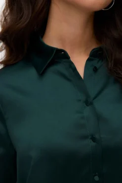 Camisa lisa satinada