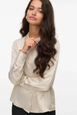 Camisa lisa satinada