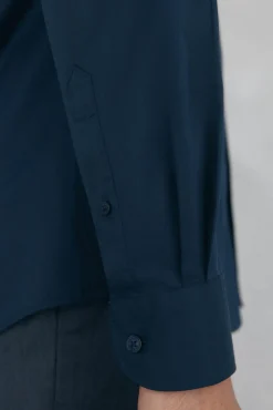 Camisa lisa twill fácil plancha + anti olor slim fit