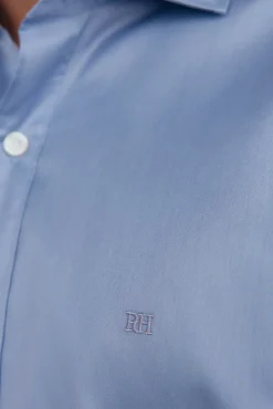 Camisa lisa twill fácil plancha + anti olor slim fit