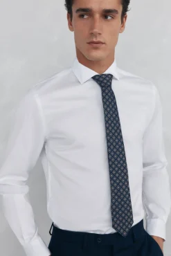 Camisa lisa twill fácil plancha + anti olor slim fit